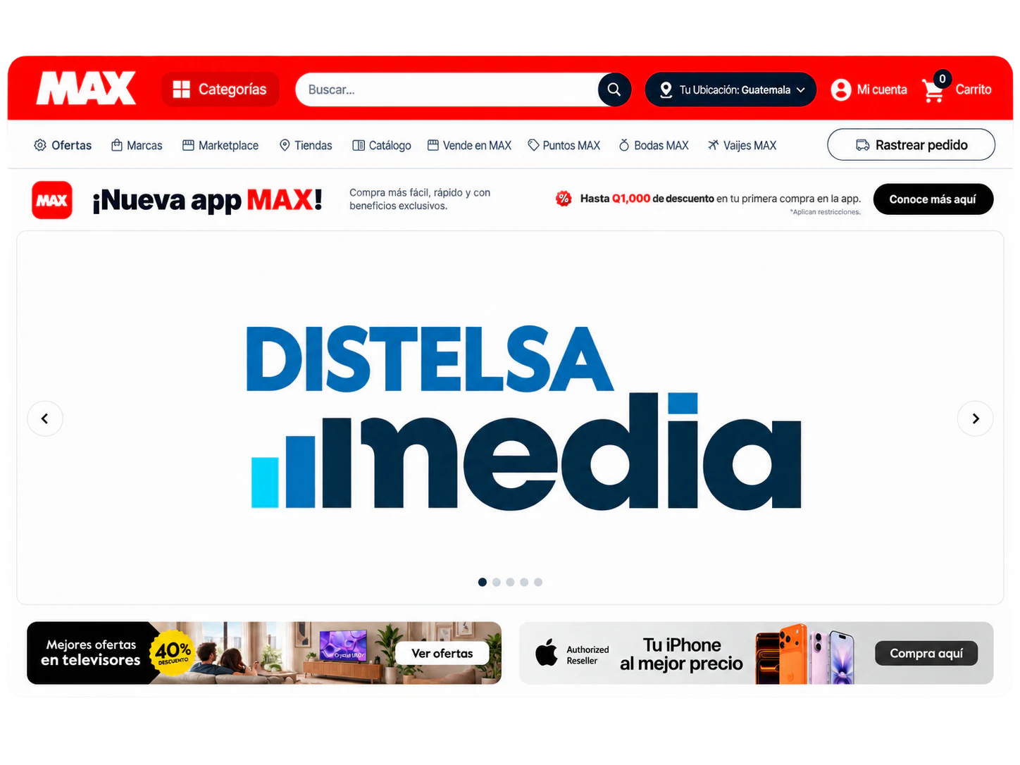 Mockup de Home Carrusel